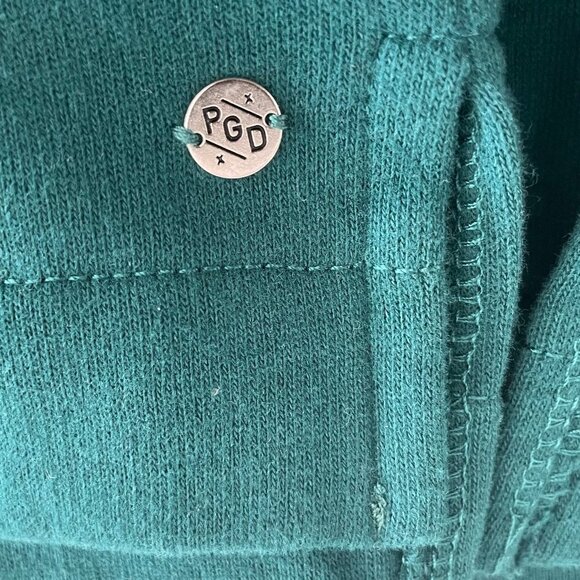 PGD Fleece Crew Neck S Slv Cotton Poly Blend Sweatshirt Mini Dress Green Sz XXS - Picture 8 of 10